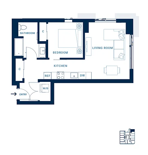Floor plan 1X1 C