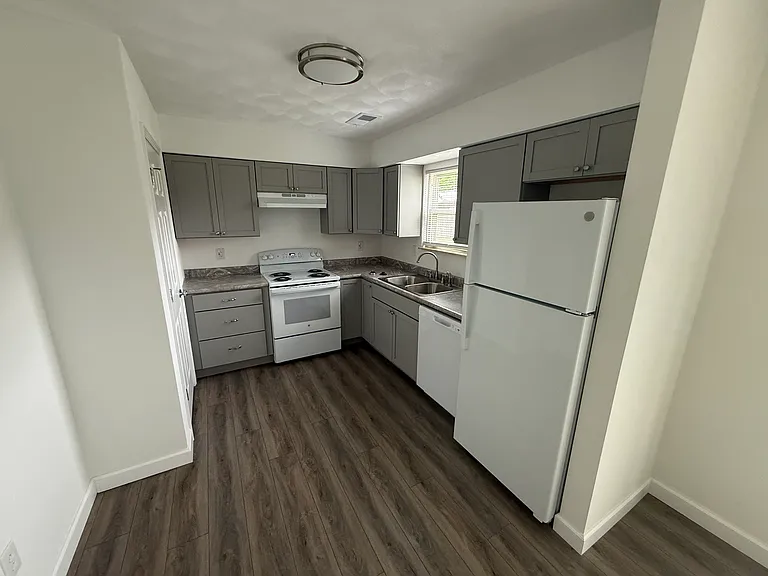 New kitchen cabinets and appliances.