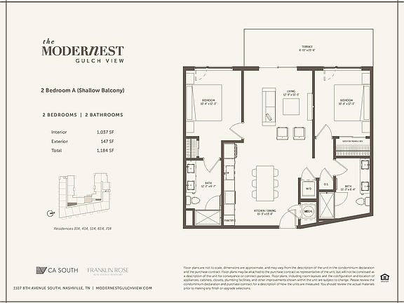 Modernest Gulch View 2 Bedroom A - Shallow Balcony