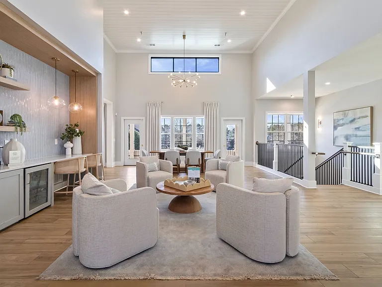 Light-filled clubroom lounge at the heart of the community