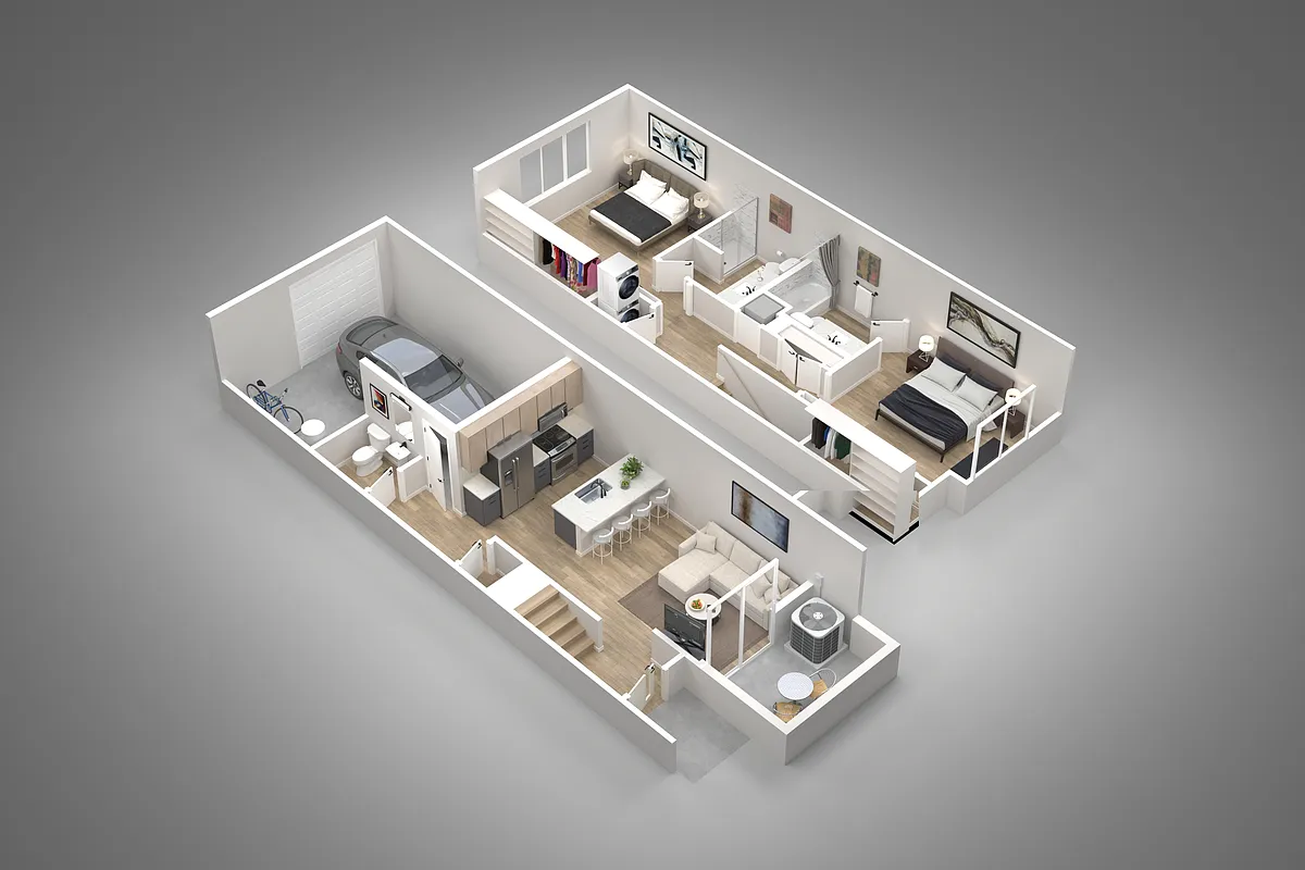 Floor plan 2 Bedroom/2 Bath