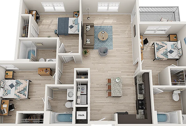 The Park on Morton 3x3 Balcony Platinum Floor Plan