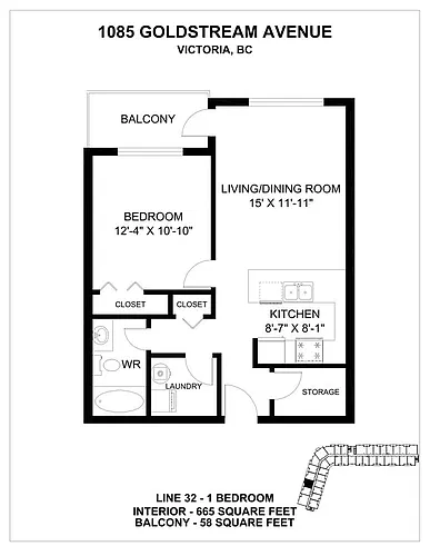 Floor plan 1 Bedroom