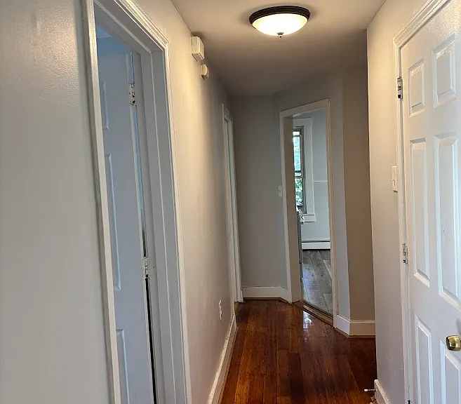 hallway view from front entrance to kitchen