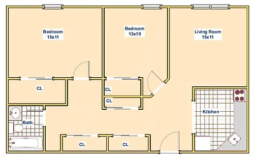 Floor plan 2-Bedroom