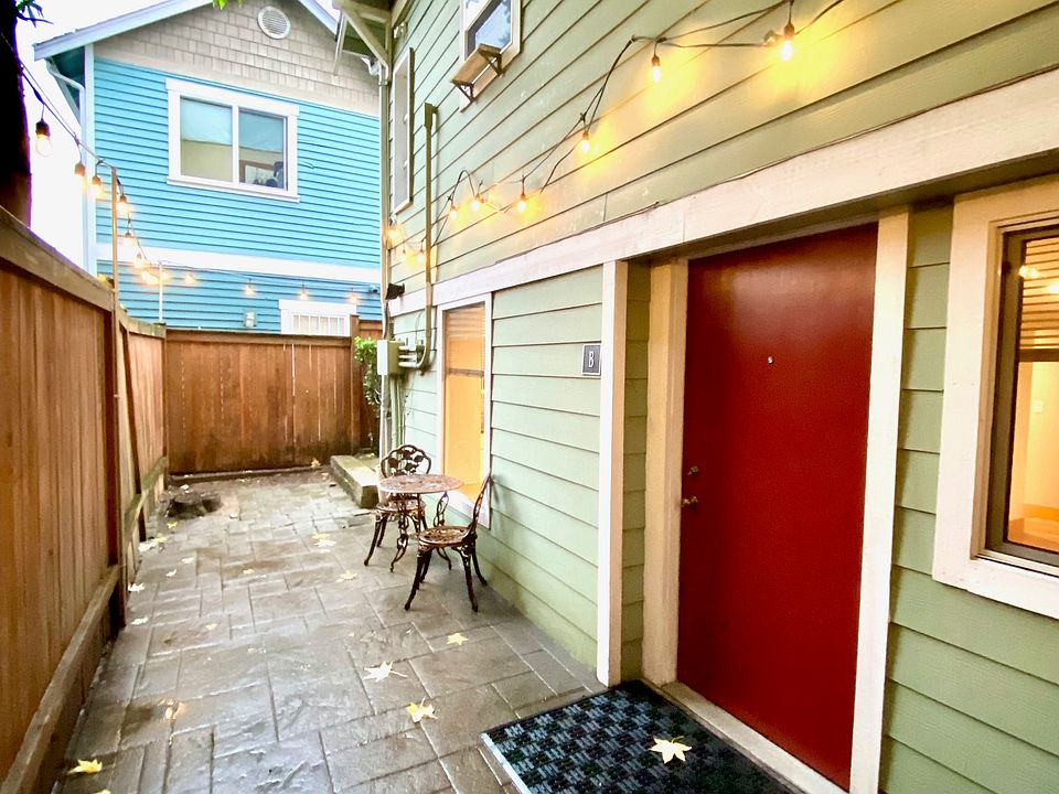 Entrance and private yard. Monthly yard service included with rent.