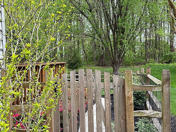Gate to fenced backyard