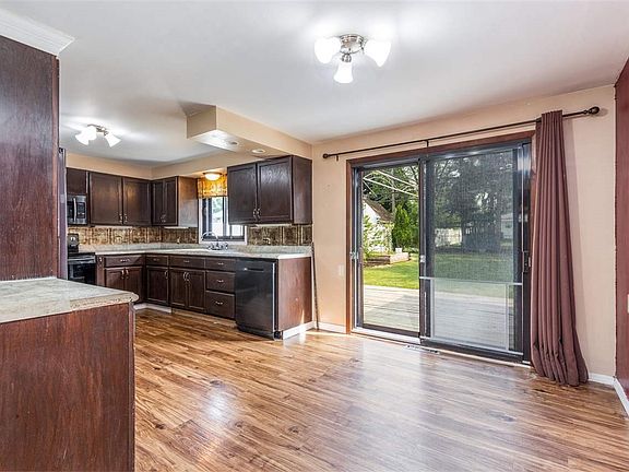 Dining area leads out to deck
