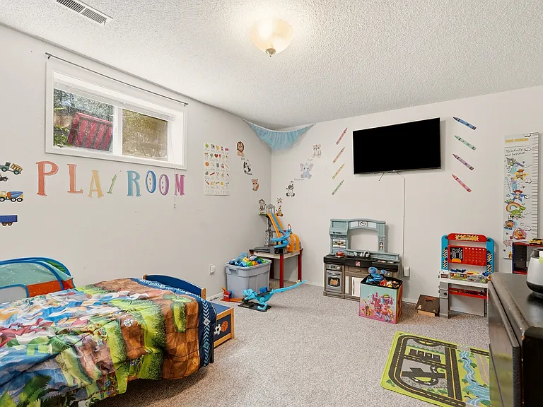 second lower-level bedroom makes a great bedroom or playroom