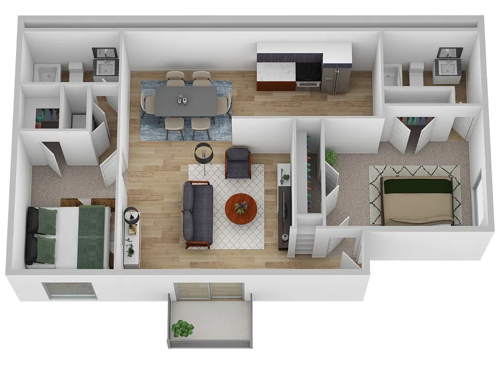 Floor plan 2 Bed 2 Bath