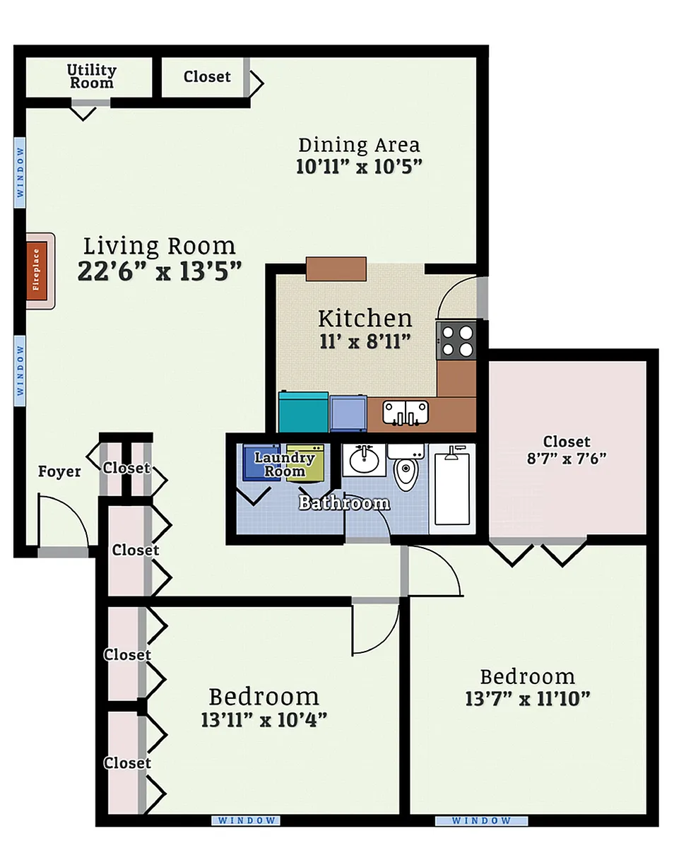 Floor plan Two Bedroom XL