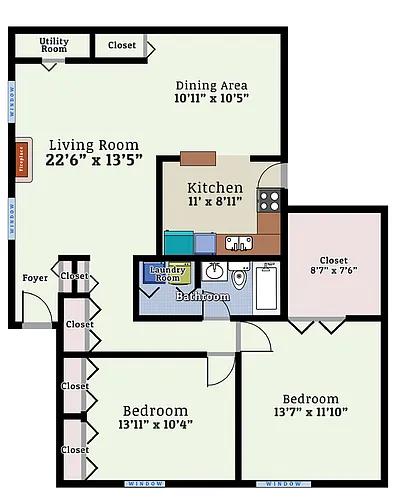 Floor plan Two Bedroom XL