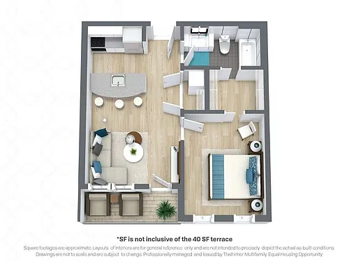 Floor plan Manchester | +40 sqft Terrace