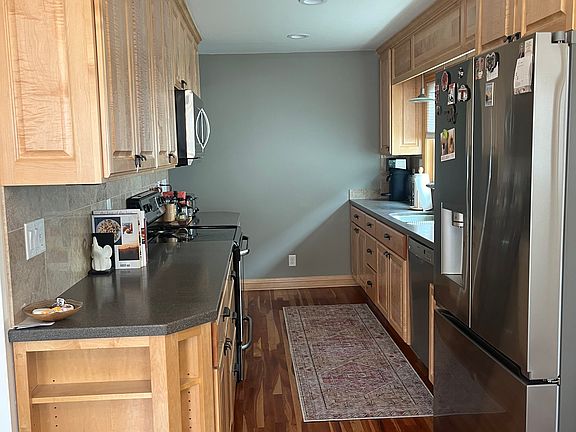 Galley Kitchen with custom cabinetry