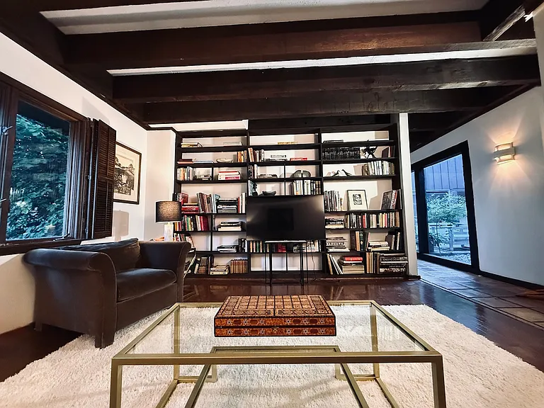 Library/Family room in front of house