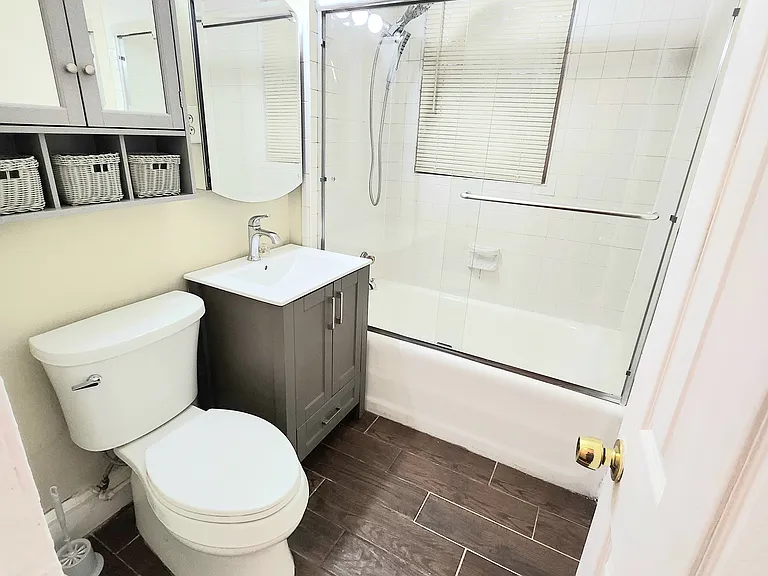 Freshly Renovated Bathroom with ceramic flooring