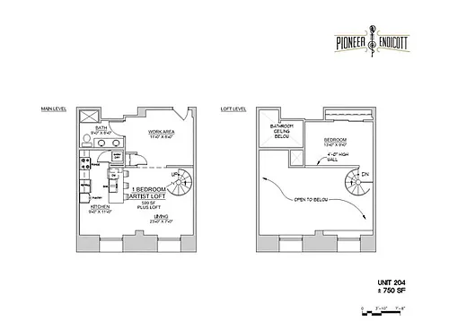Floor plan 1 BR Live/Work