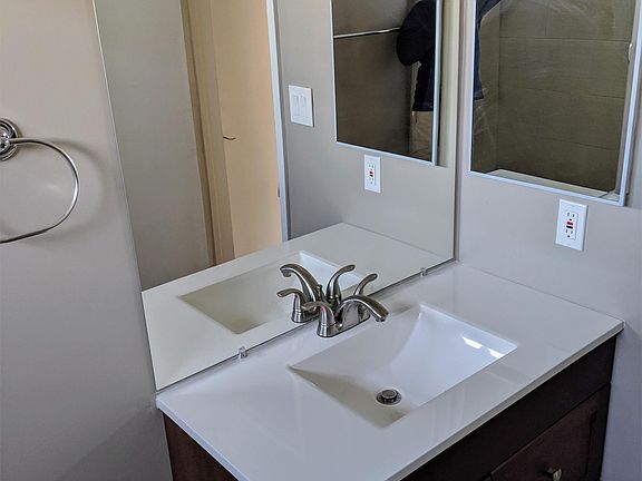 New vanity installed in main bathroom.