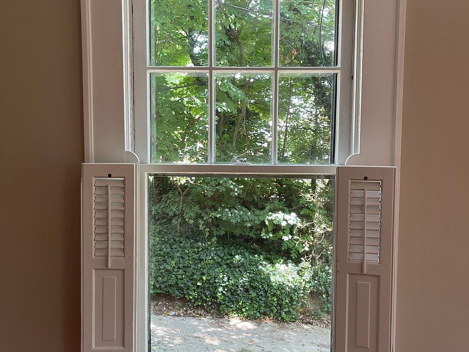 living room window with shutters