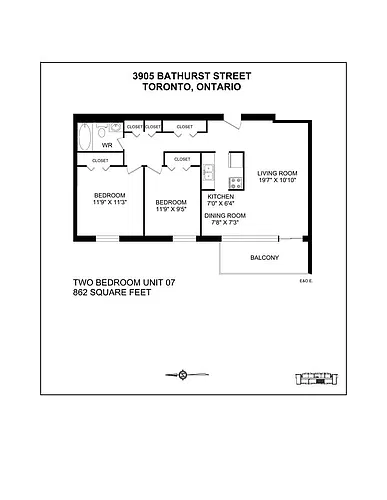 Floor plan 2 Bedroom 2 Bed 1 Bath