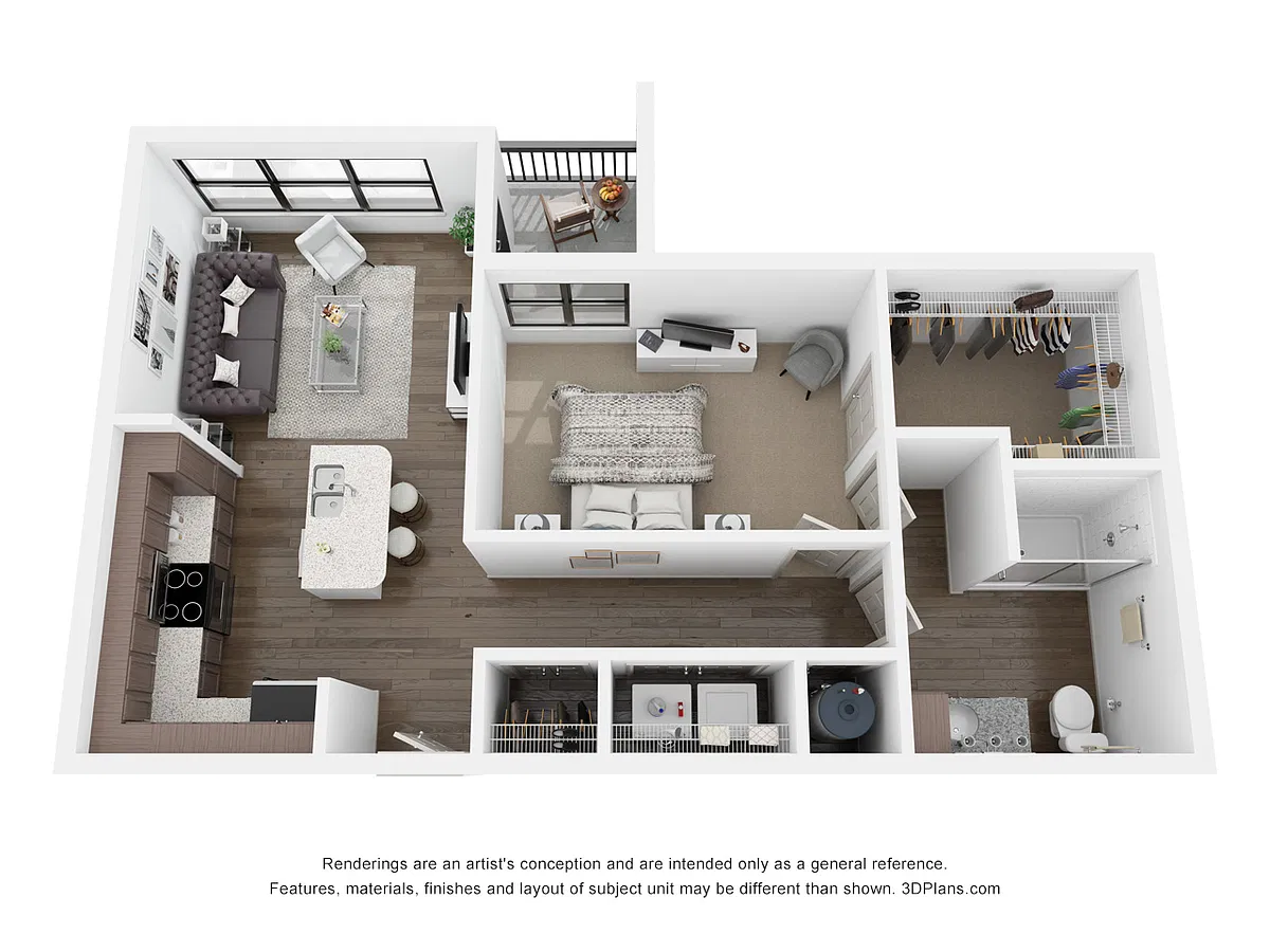 Floor plan A4 LL (1 Bedroom)