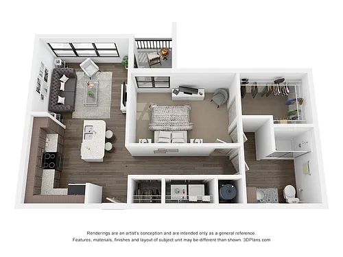 Floor plan A4 (1 Bedroom)