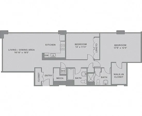 Floor plan 2 Bed/2 Bath-B14