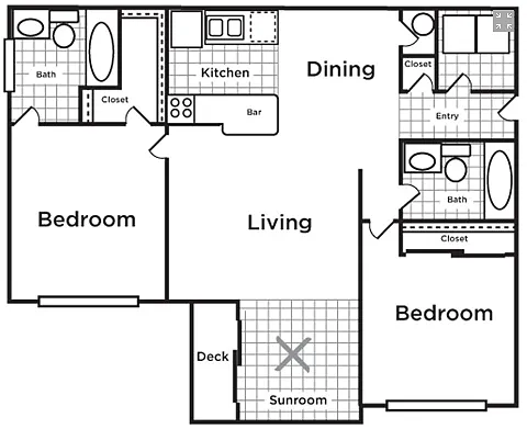 Floor plan 2x2 B1 The Juniper