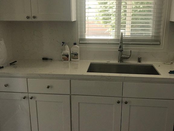 Kitchen with stainless steel sink
