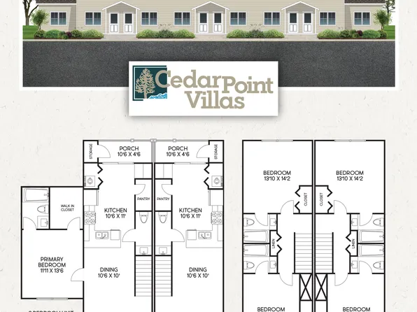 Exterior 2 Bedroom Plan, Cedar Point Villas