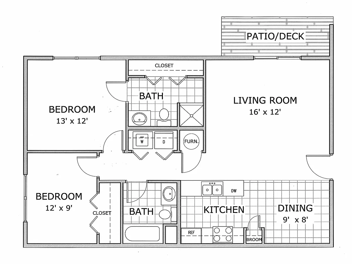 Floor plan Renovated 2 Bedroom