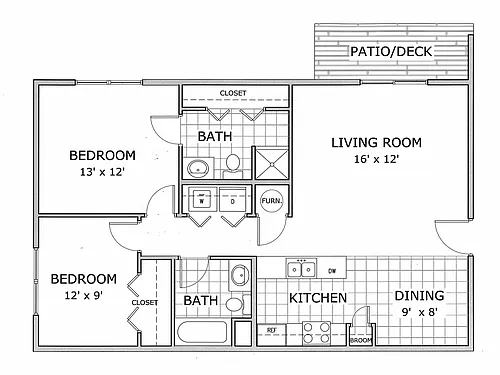 Floor plan Renovated 2 Bedroom