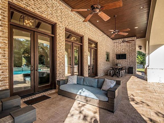 Another view of covered patio and french doors.