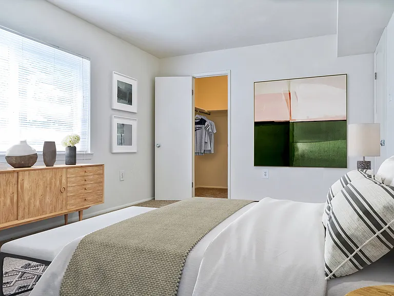 Primary bedroom with walk-in closet