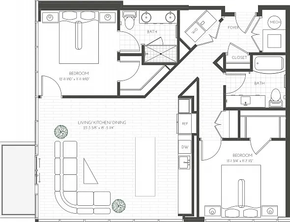 Two Bedroom 2D Balcony Two Bedroom 2D Balcony