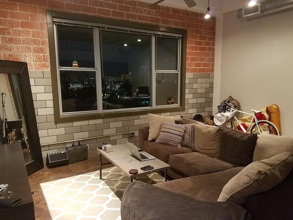 Living room with view of downtown