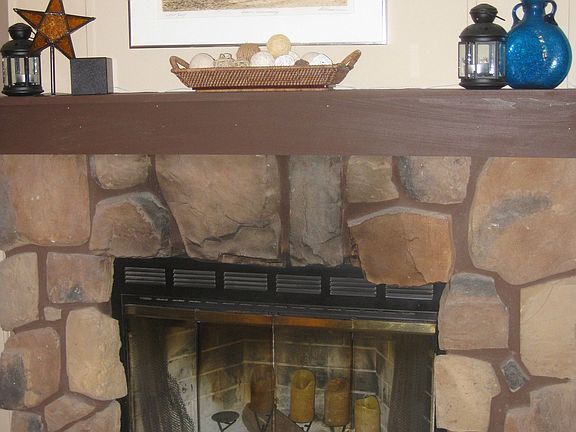 wood burning fireplace