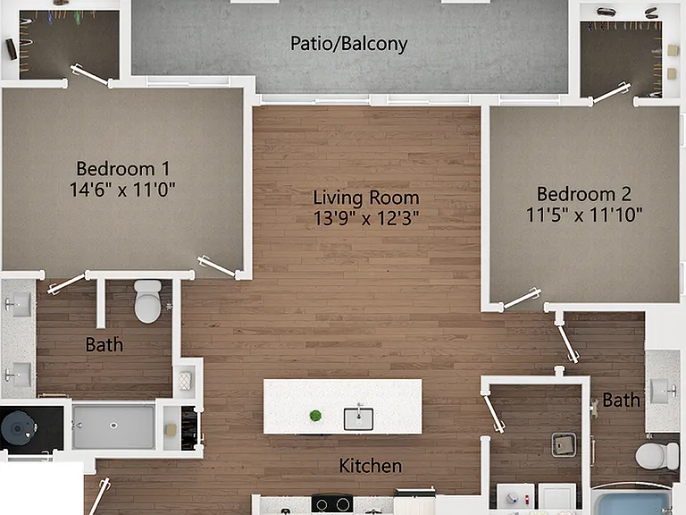 2 Bedroom | 2 Bath 2 Bedroom | 2 Bath