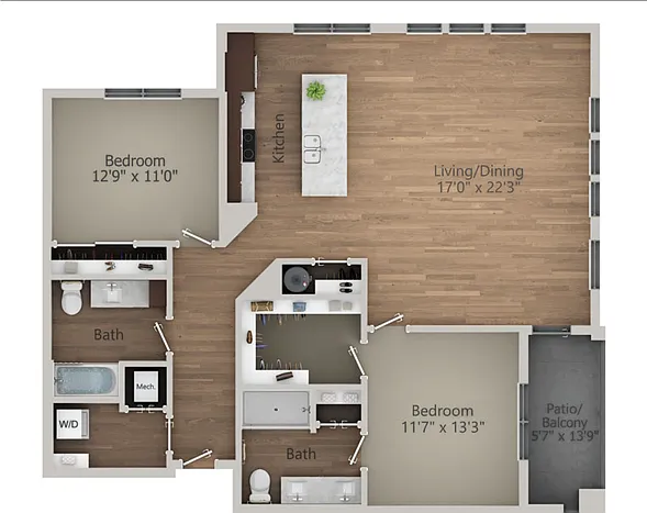Floor Plan 2G | Arrabelle Apartments | Apartments in Cedarburg, WI Floor Plan 2G | Arrabelle Apartments | Apartments in Cedarburg, WI