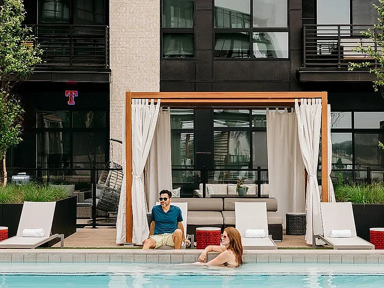 Lounge at the pool at One Rangers Way.