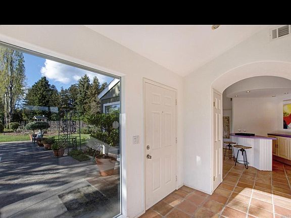 View from living room to the private yard