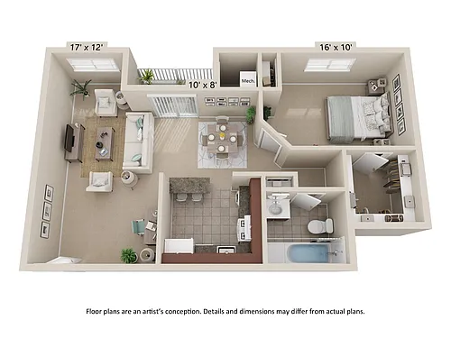 Floor plan 1Bed | 1Bath | 737 Sq. Ft.