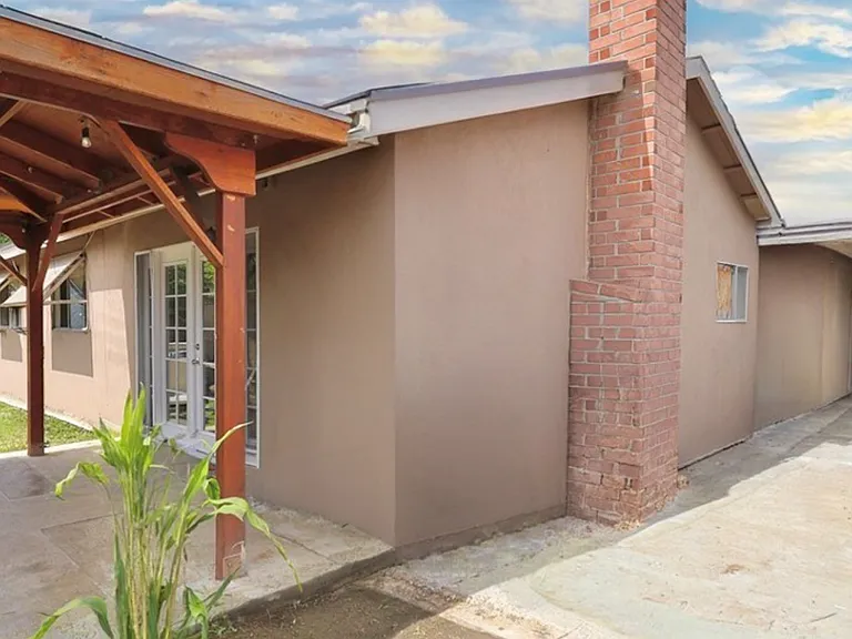 Backyard view of the patio cover