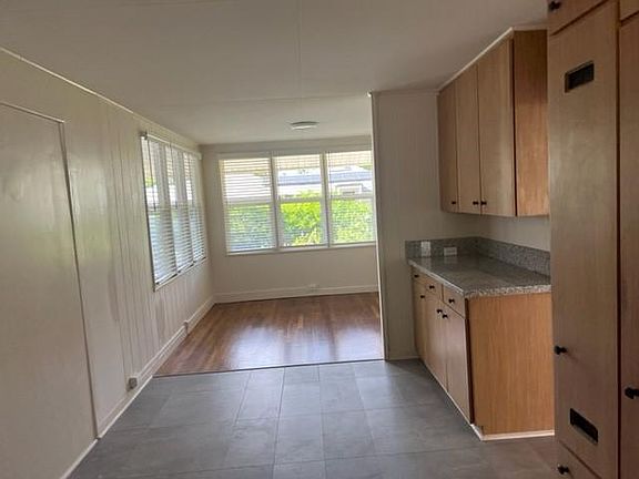 View from kitchen to dining area.