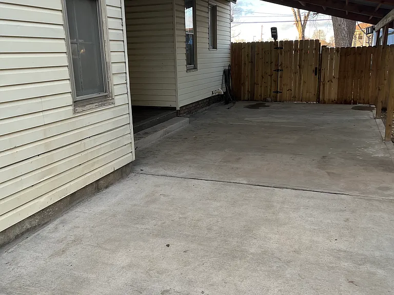 Concrete covered driveway