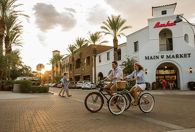Verrado Main Street with shopping and restaurants.