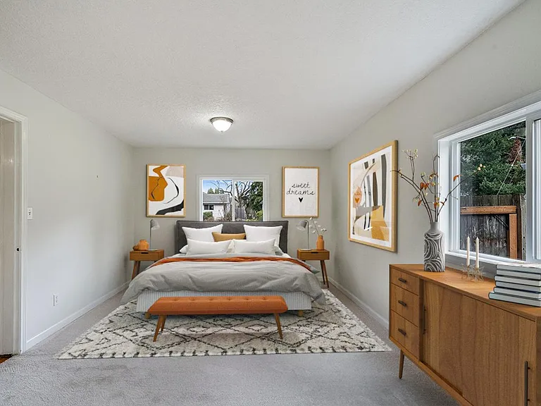 Bedroom 1. This image shows a virtually furnished space. Bedrooms come unfurnished.