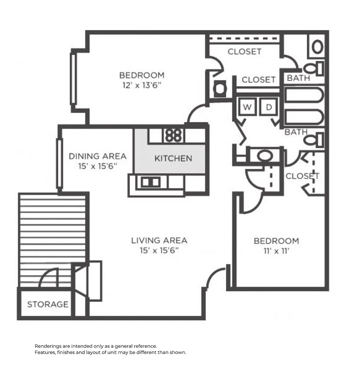 Floor plan B3 - Renovated