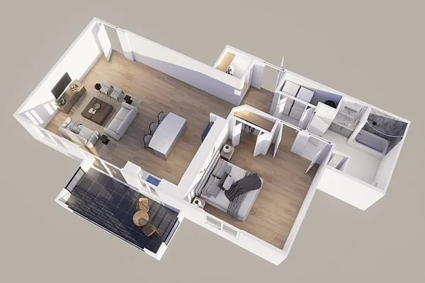 Floor plan Lower - Rear View - 1 Stall