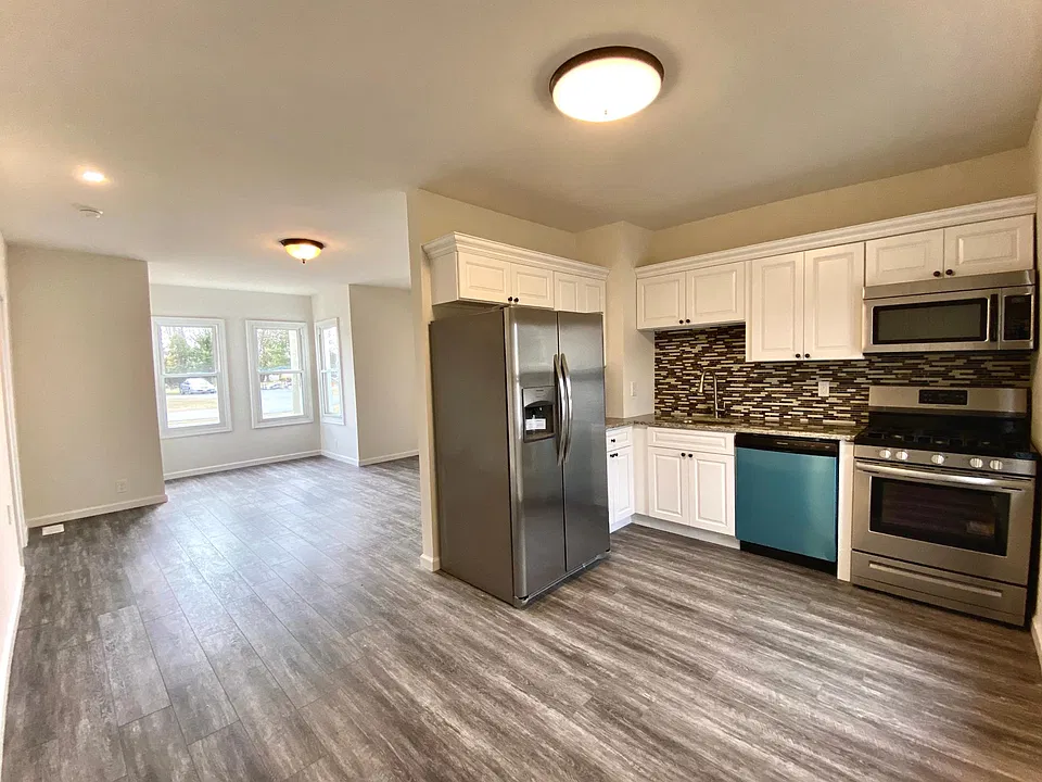Kitchen into living room